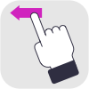 One finger swipe left - Gesture