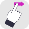 One finger swipe right - Gesture