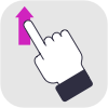 One finger swipe up - Gesture