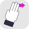 Three finger swipe right - Gesture